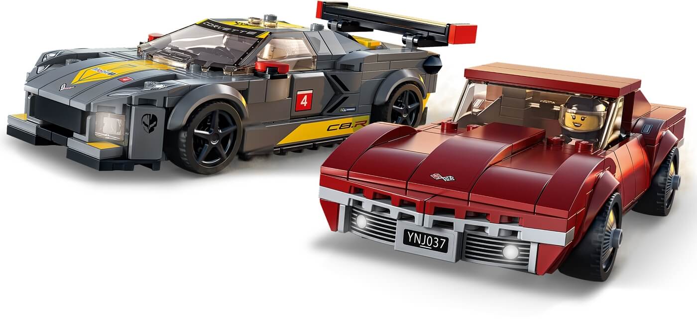 Deportivo Chevrolet Corvette C8-R y Chevrolet Corvette de 1969 ( Lego 76903 ) imagen b