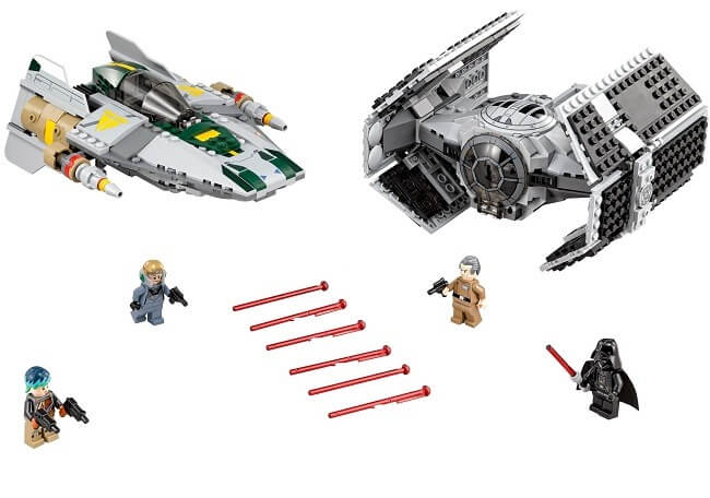 TIE Advanced de Vader vs. A-Wing Starfighter ( Lego 75150 ) imagen a