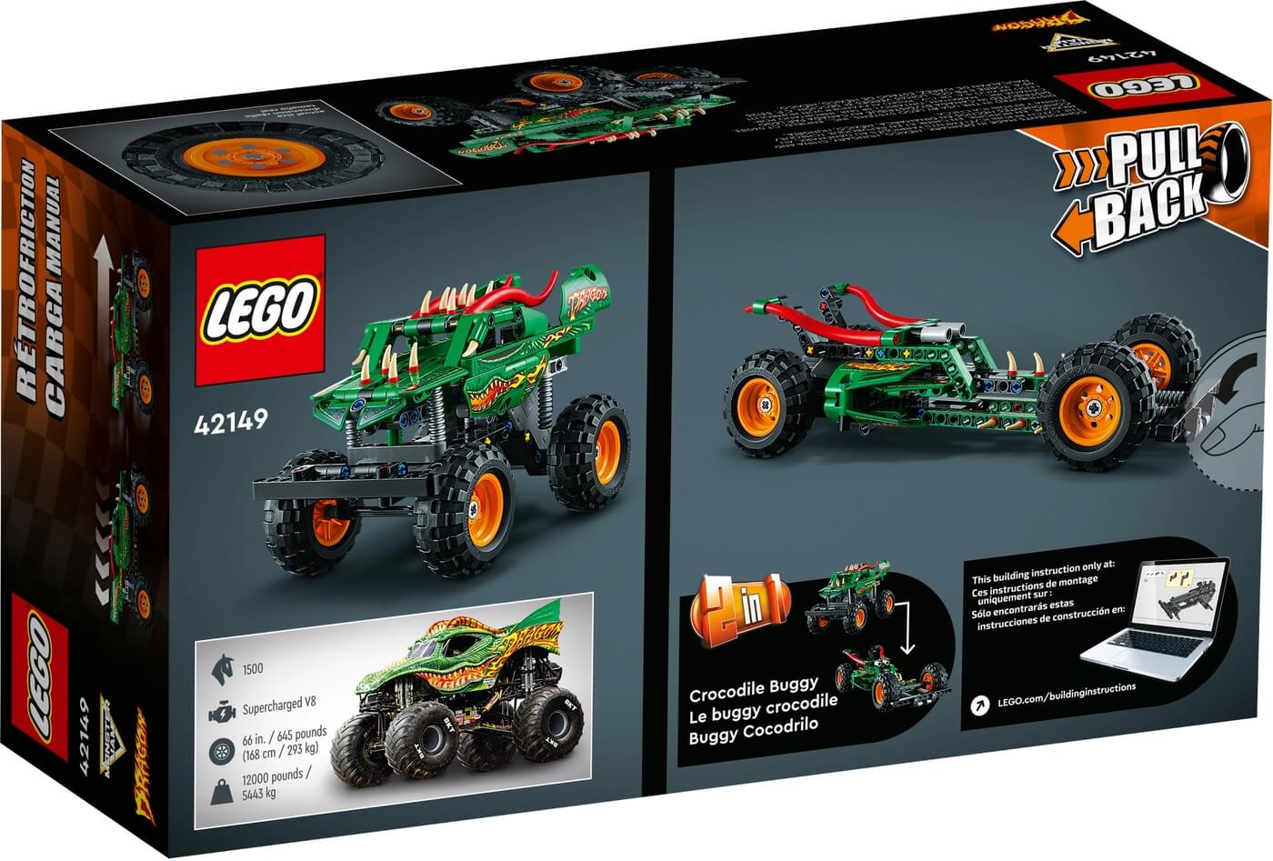 Monster Jam Dragon y Buggy Cocodrilo 2en1 ( Lego 42149 ) imagen c