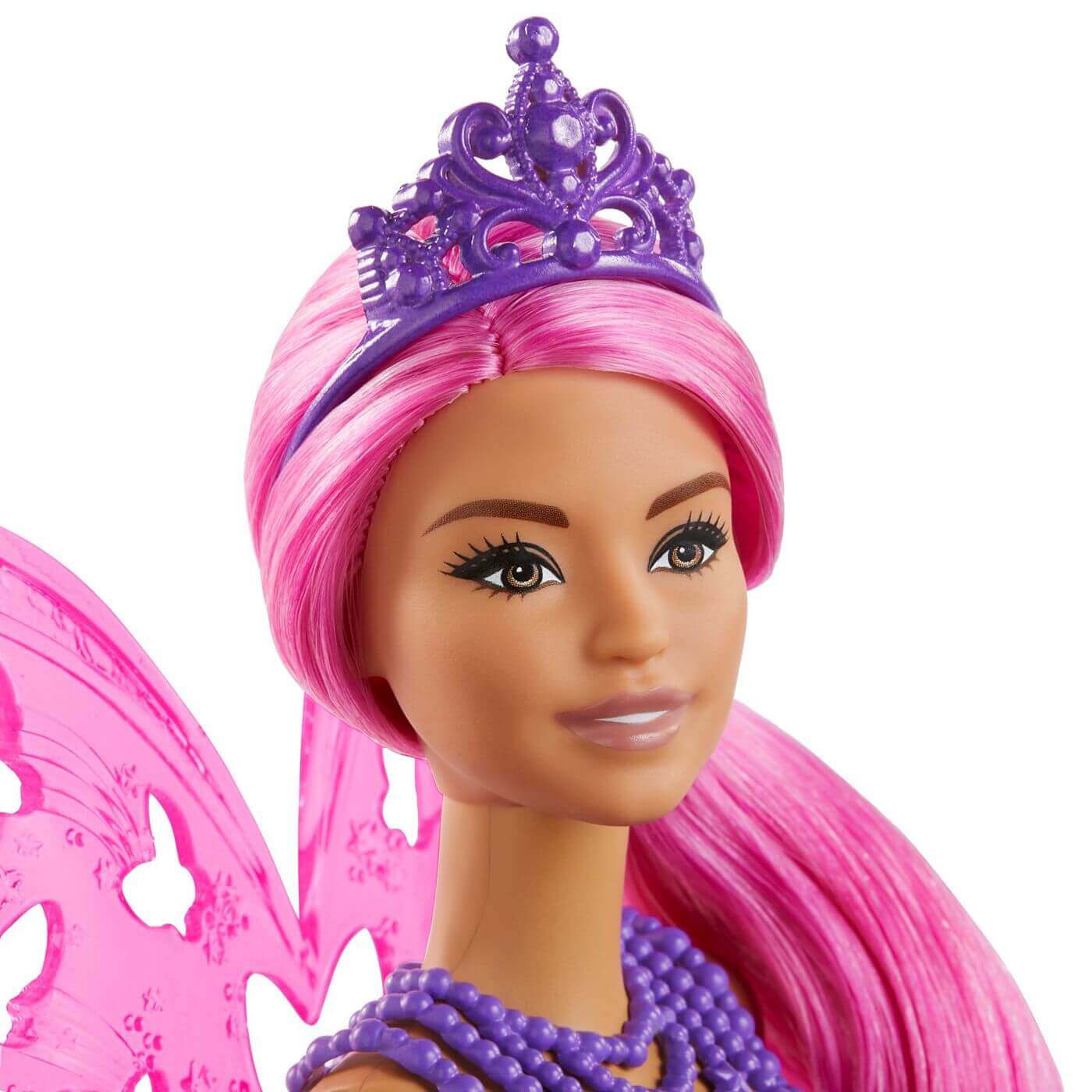 Hada de pelo rosa con alas y tiaras ( Mattel GJJ99 ) imagen c