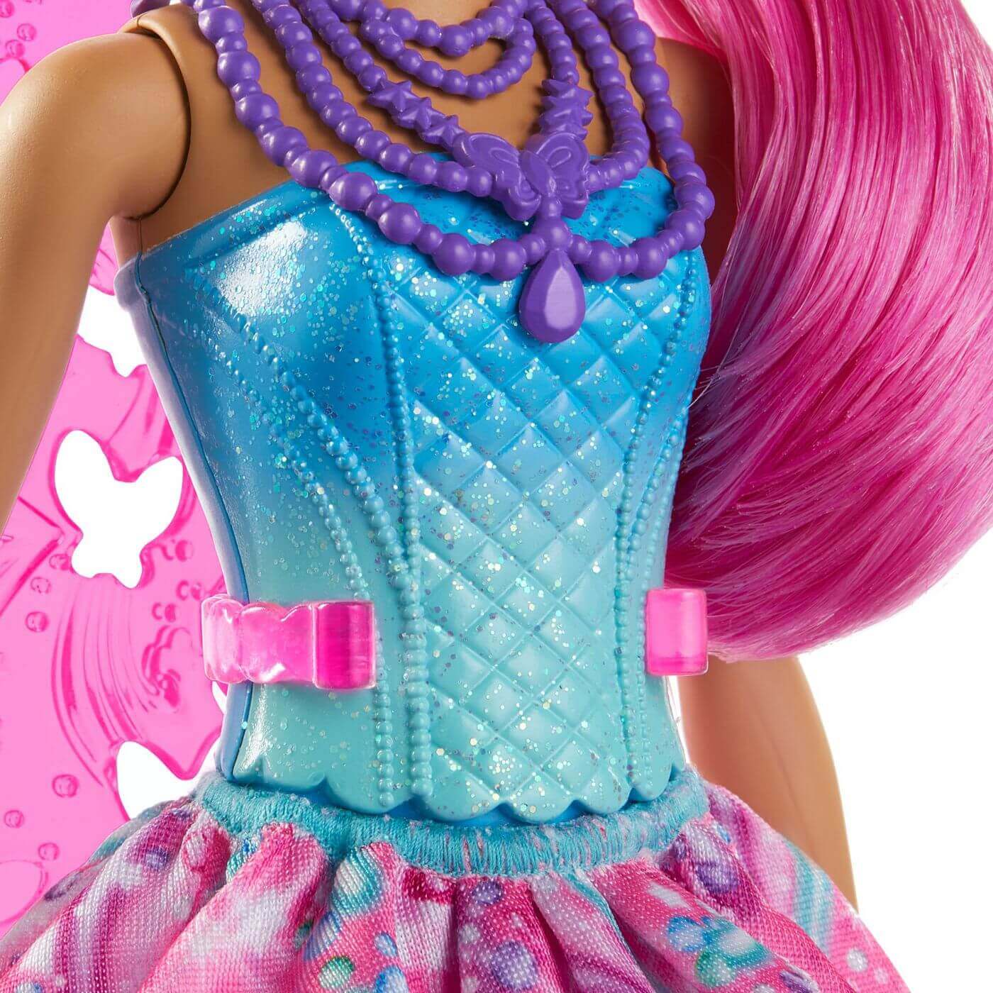 Hada de pelo rosa con alas y tiaras ( Mattel GJJ99 ) imagen d