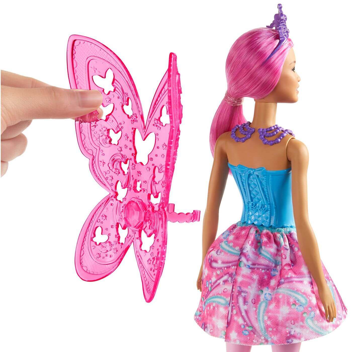 Hada de pelo rosa con alas y tiaras ( Mattel GJJ99 ) imagen e