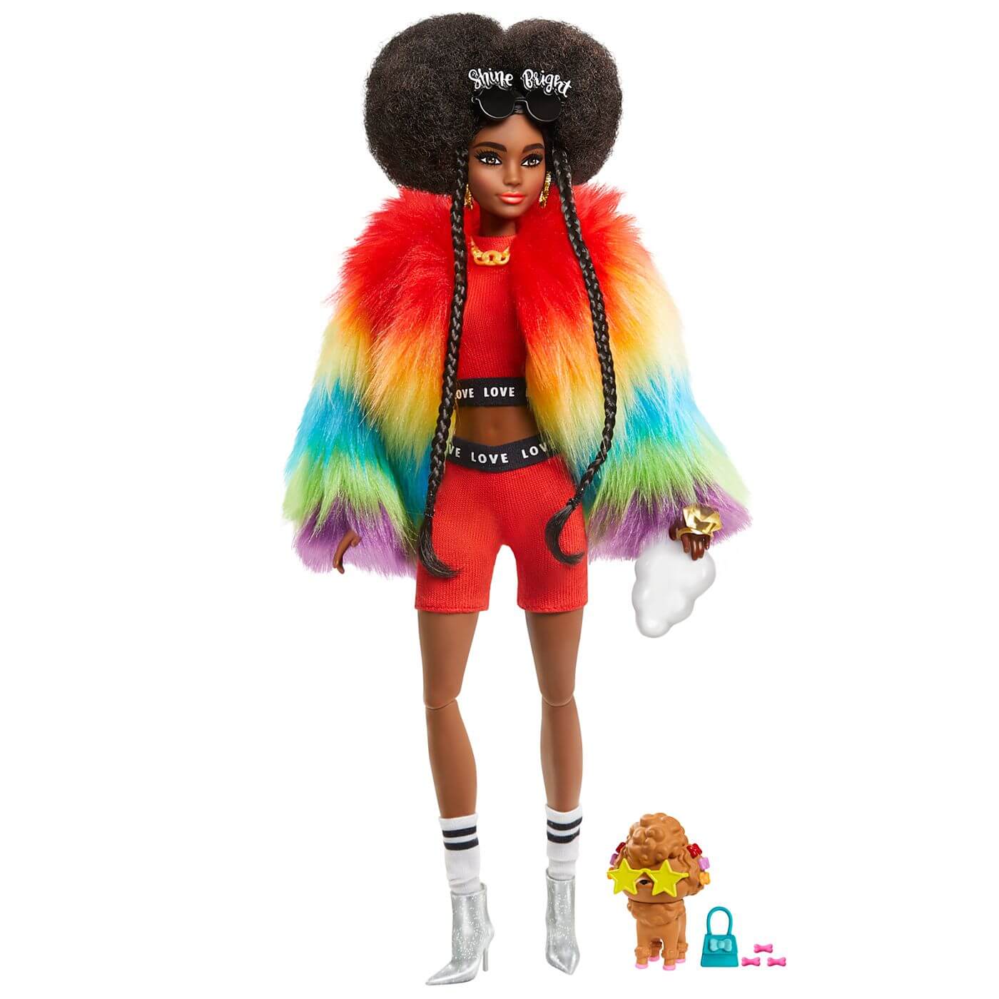 Barbie Extra 1 Abrigo Arco iris con Caniche ( Mattel GVR04 ) imagen a