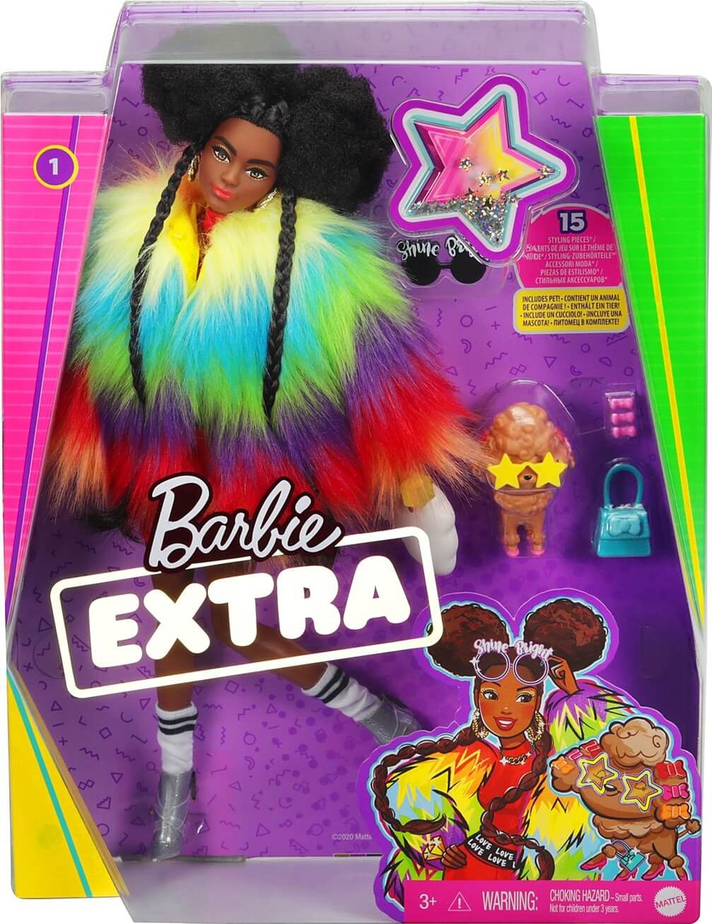 Barbie Extra 1 Abrigo Arco iris con Caniche ( Mattel GVR04 ) imagen f