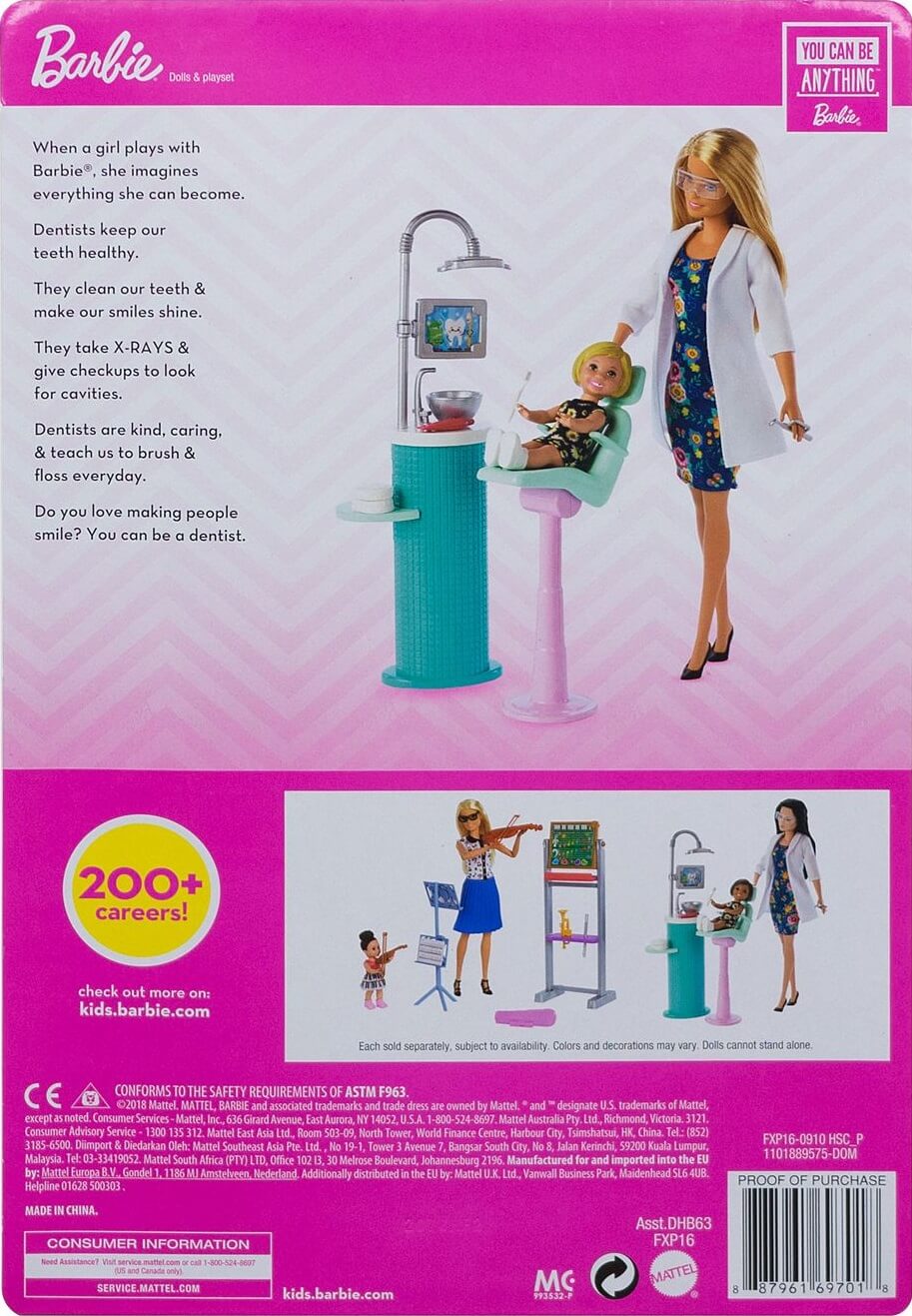 Barbie Dentista Rubia ( Mattel FXP16 ) imagen e