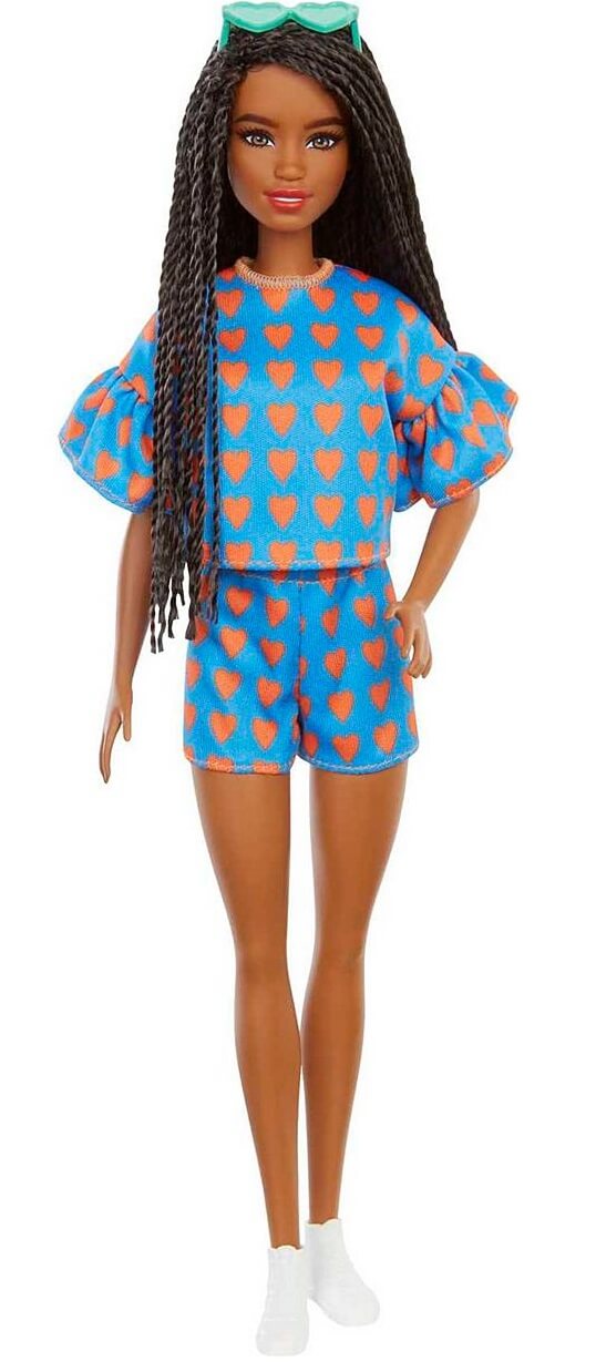 Barbie afroamericana con trenzas y conjunto corazones ( Mattel GRB63 ) imagen a