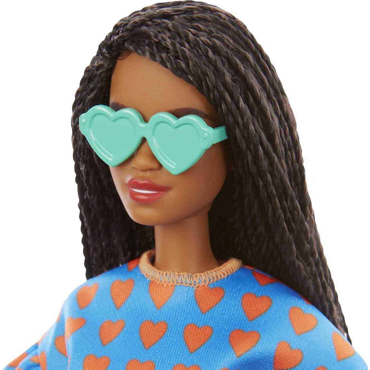 Barbie afroamericana con trenzas y conjunto corazones ( Mattel GRB63 ) imagen c