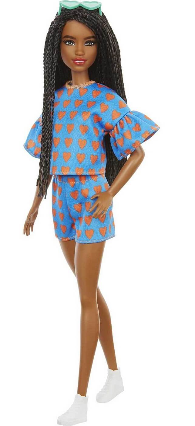 Barbie afroamericana con trenzas y conjunto corazones ( Mattel GRB63 ) imagen e