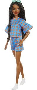 Barbie afroamericana con trenzas y conjunto corazones