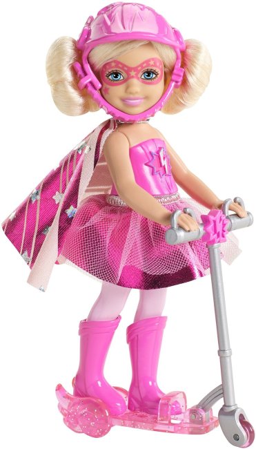 Chelsea vestido rosa en su patinete ( Mattel CDY69 ) imagen a