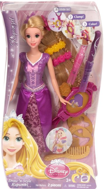 Rapunzel Peina y Dibuja ( Mattel BDJ52 ) imagen d