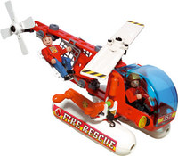 Helicóptero de rescate y personajes
