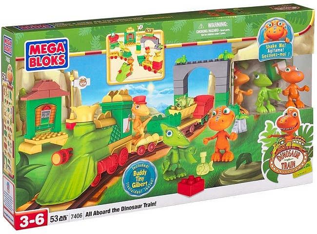Todos a bordo del tren Dinosaurio ( Mega Bloks 7406 ) imagen c