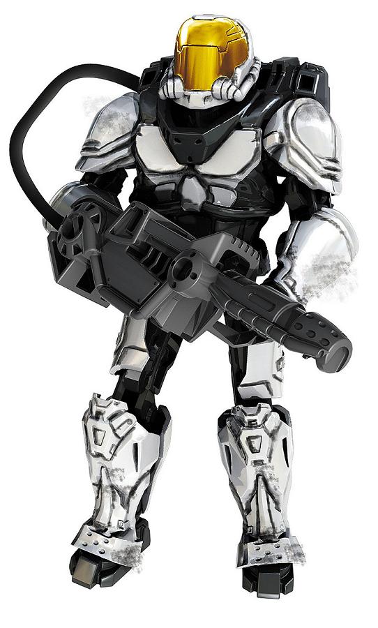 UNSC Marine lanzallamas blanco ( Mega Bloks 29679 ) imagen a