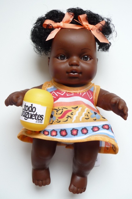 Niña Negrita Lazo Naranja