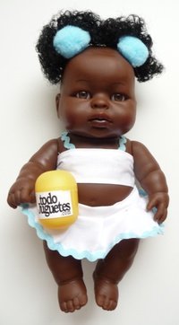 Niña negrita pompón azul modelo B