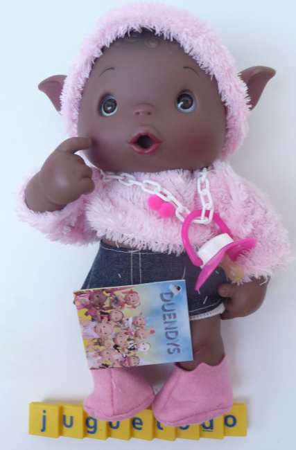 Duendy Gofry niña negrita invierno rosa