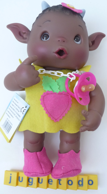 Duendy Gofry niña negrita fresa amarilla