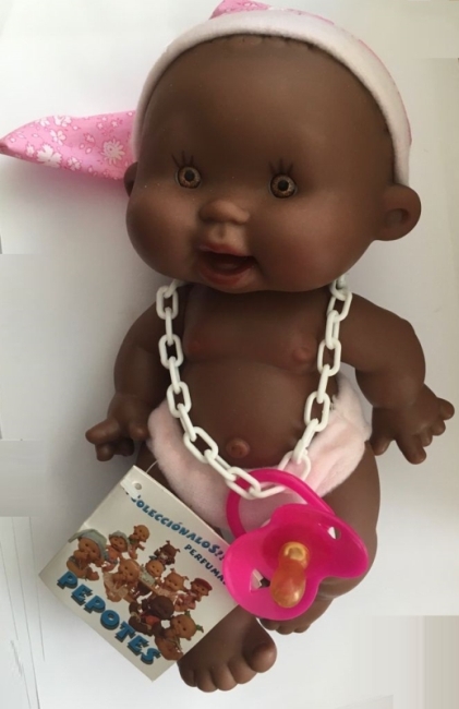 Pepote niña negrita duende rosa