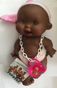 Pepote niña negrita duende rosa