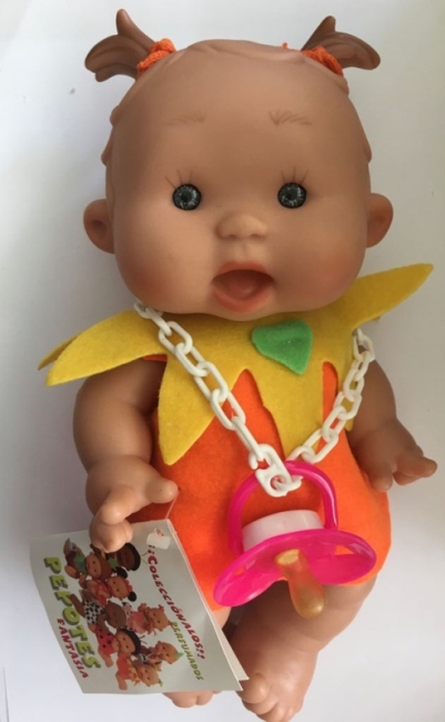 Pepote niña duende naranja y amarillo