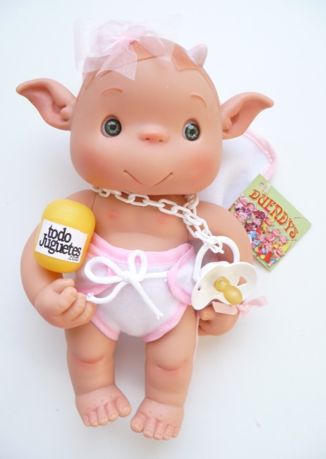 Duendy Niebla niña mantita rosa