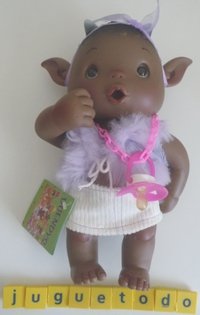 Duendy Gofry niña negrita falda y chaleco borreguillo
