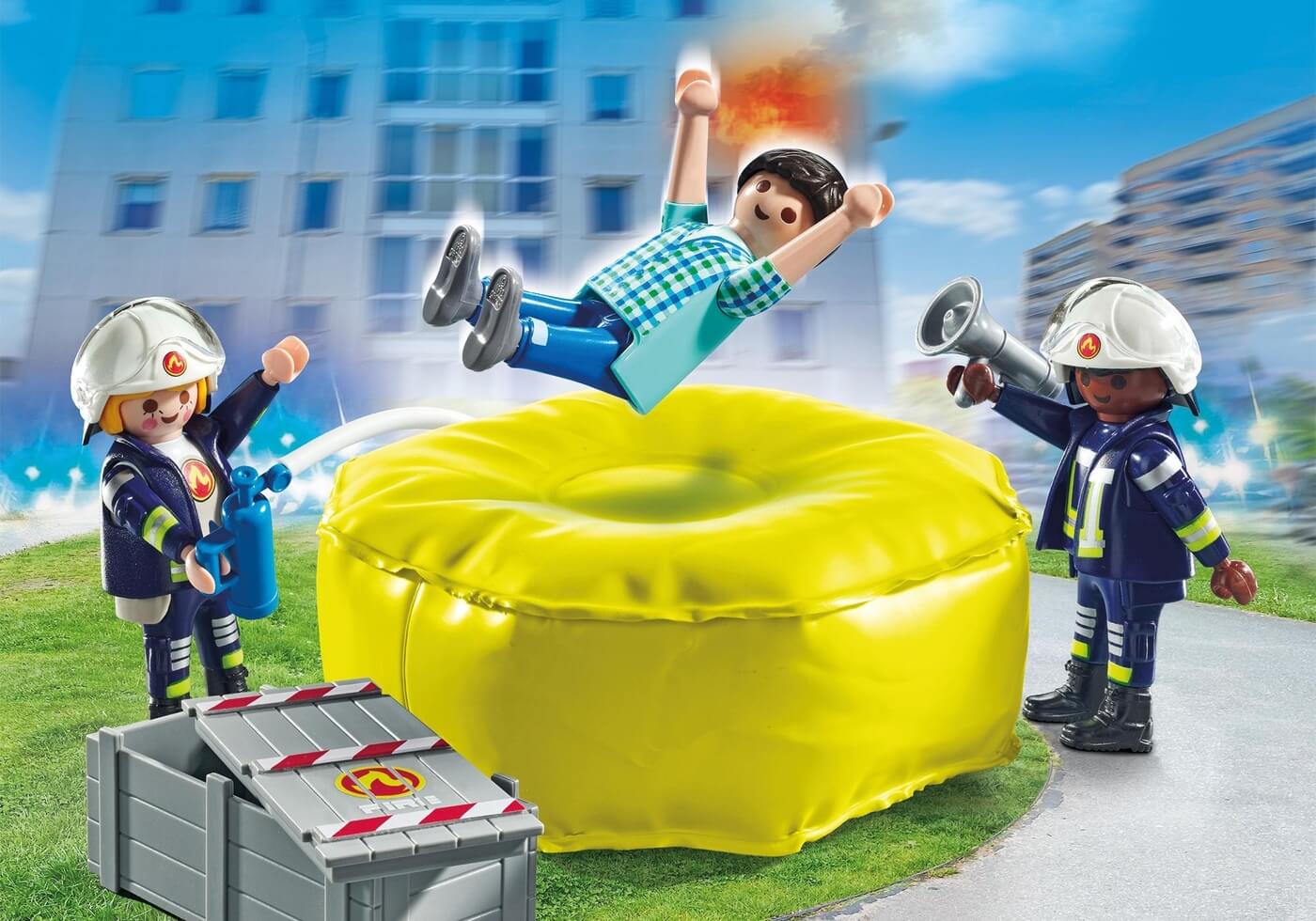 Bomberos con Colchon de Aire ( Playmobil 71465 ) imagen a