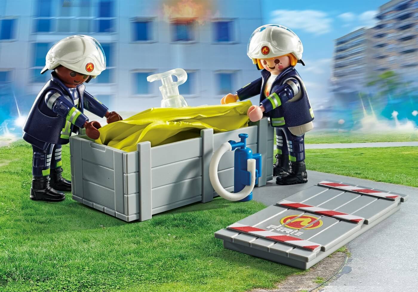 Bomberos con Colchon de Aire ( Playmobil 71465 ) imagen b