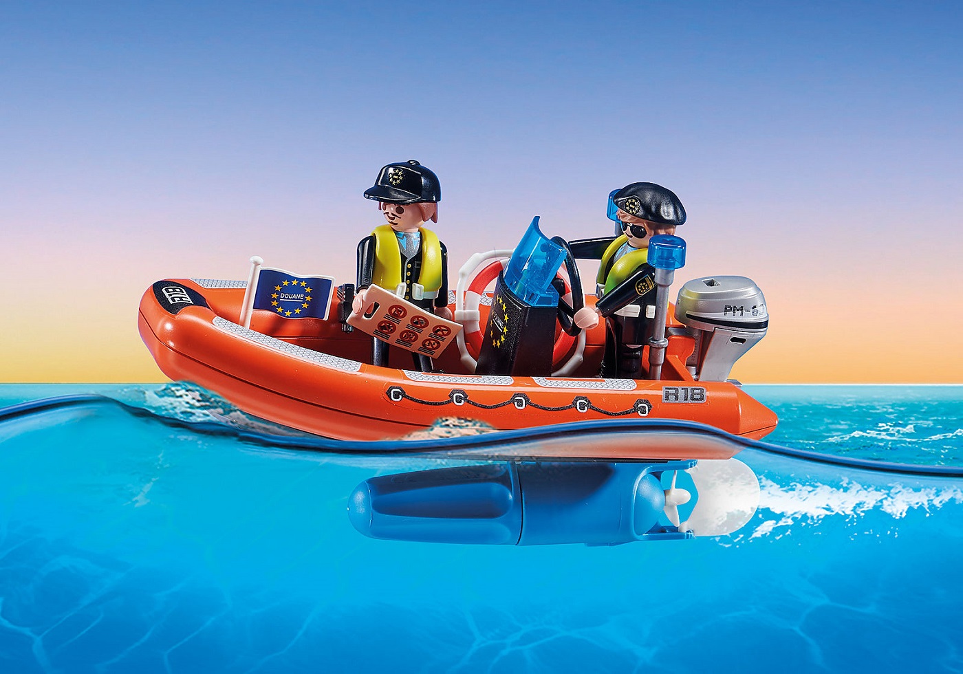 Gran Portacontenedor con Barco Aduanero ( Playmobil 70769 ) imagen e