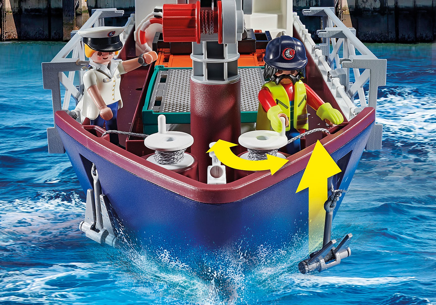 Gran Portacontenedor con Barco Aduanero ( Playmobil 70769 ) imagen g