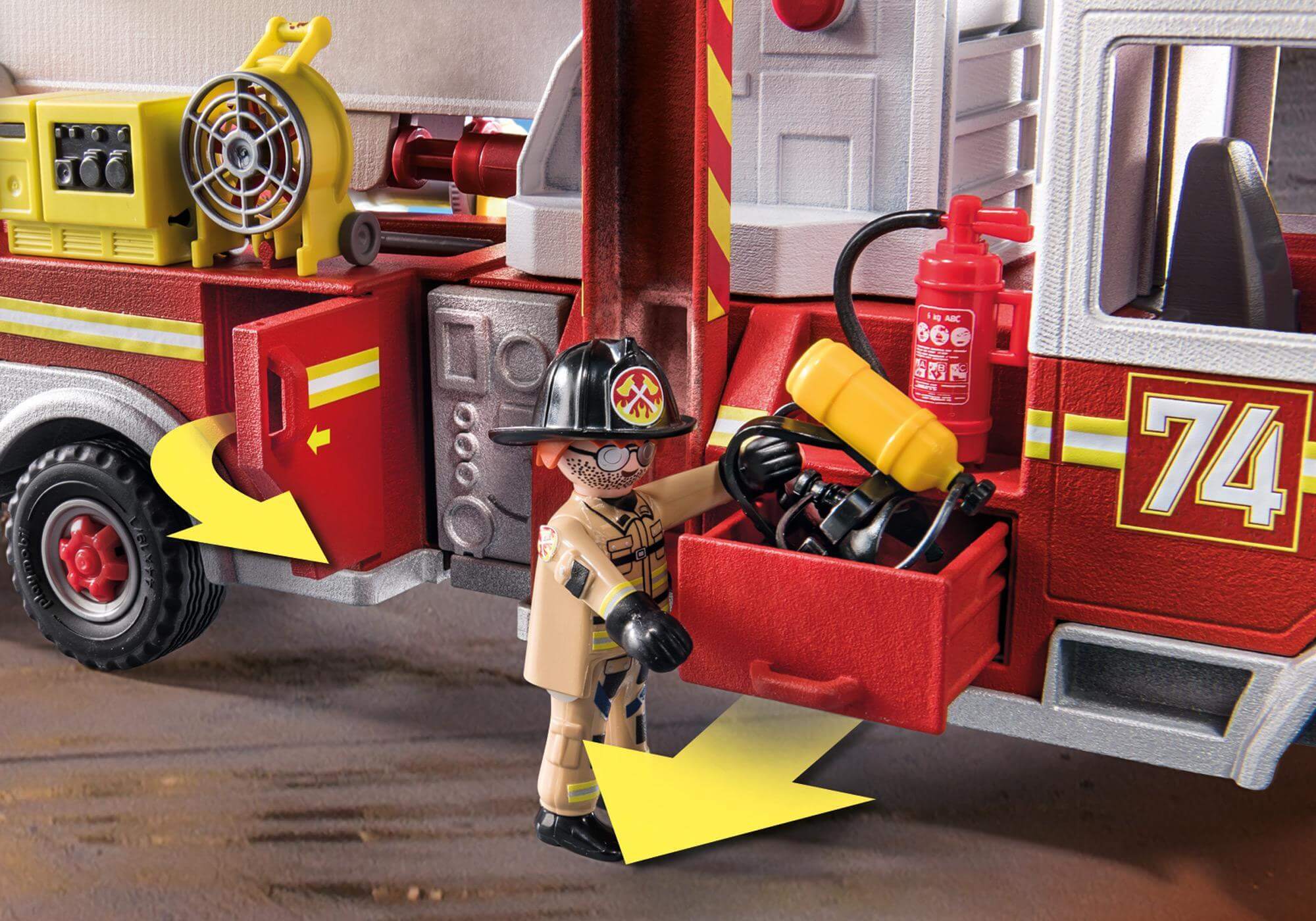 Vehiculo Bomberos US Tower Ladder ( Playmobil 70935 ) imagen b