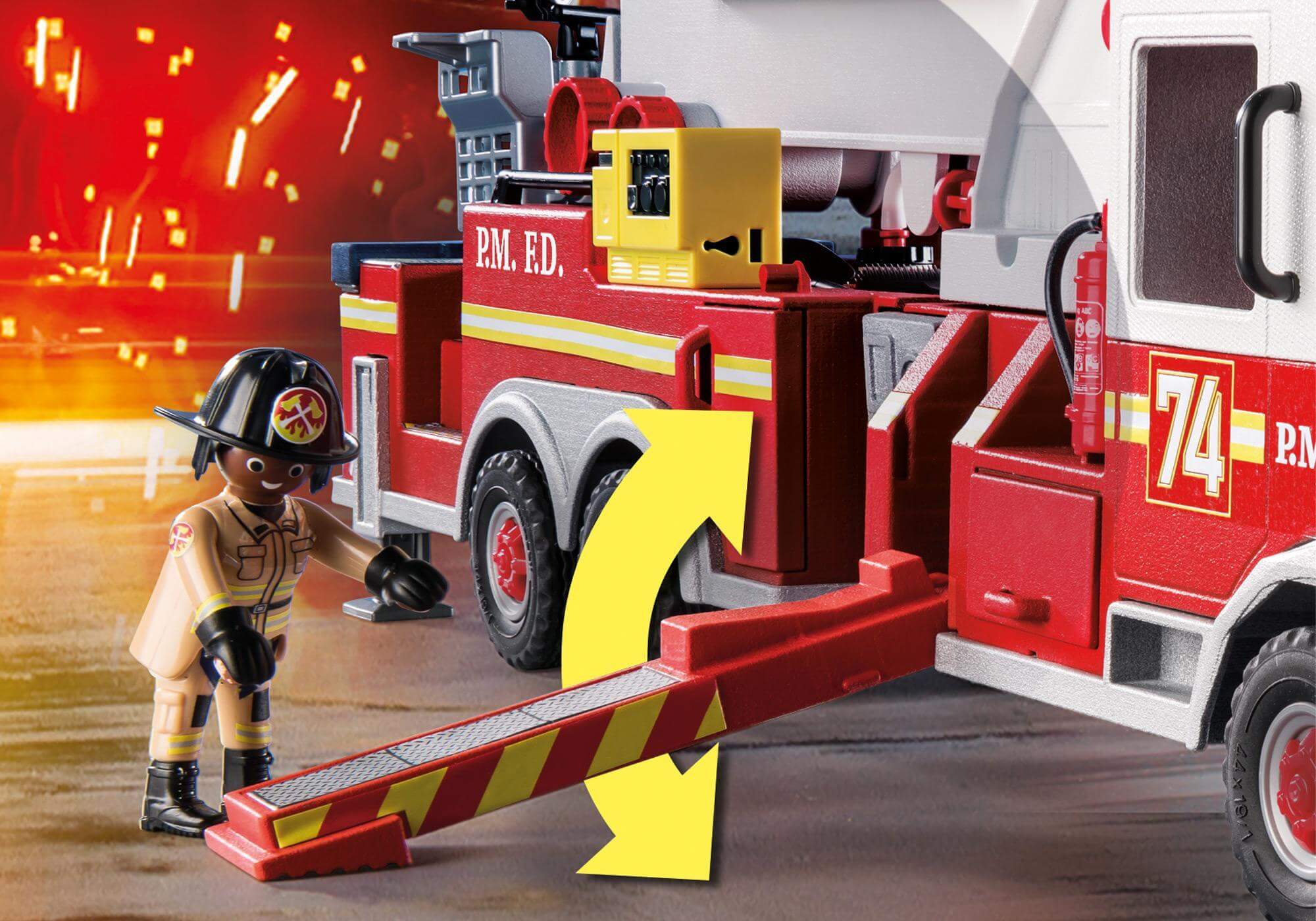 Vehiculo Bomberos US Tower Ladder ( Playmobil 70935 ) imagen c