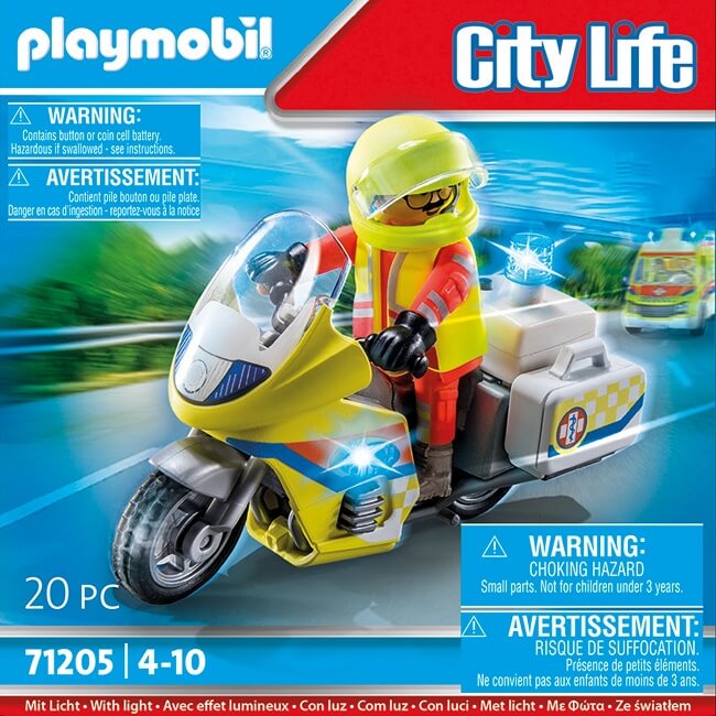 Rescate Medico de urgencias en moto ( Playmobil 71205 ) imagen c