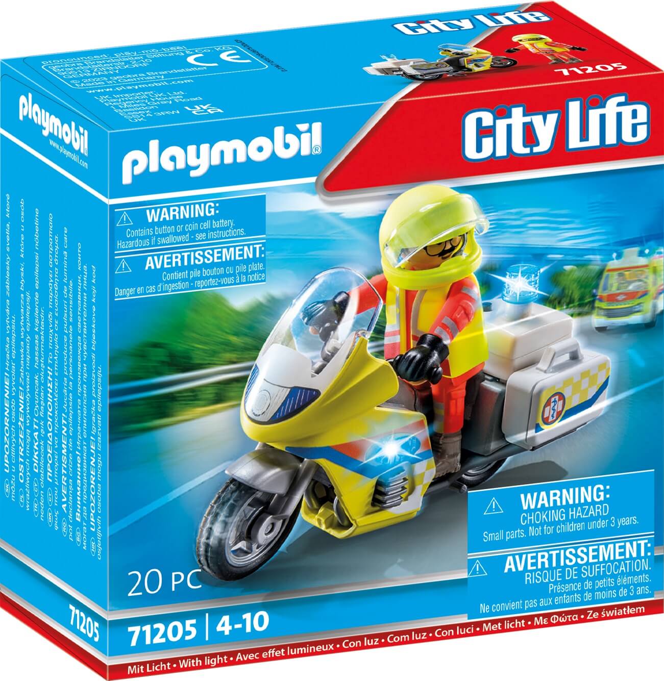 Rescate Medico de urgencias en moto ( Playmobil 71205 ) imagen d