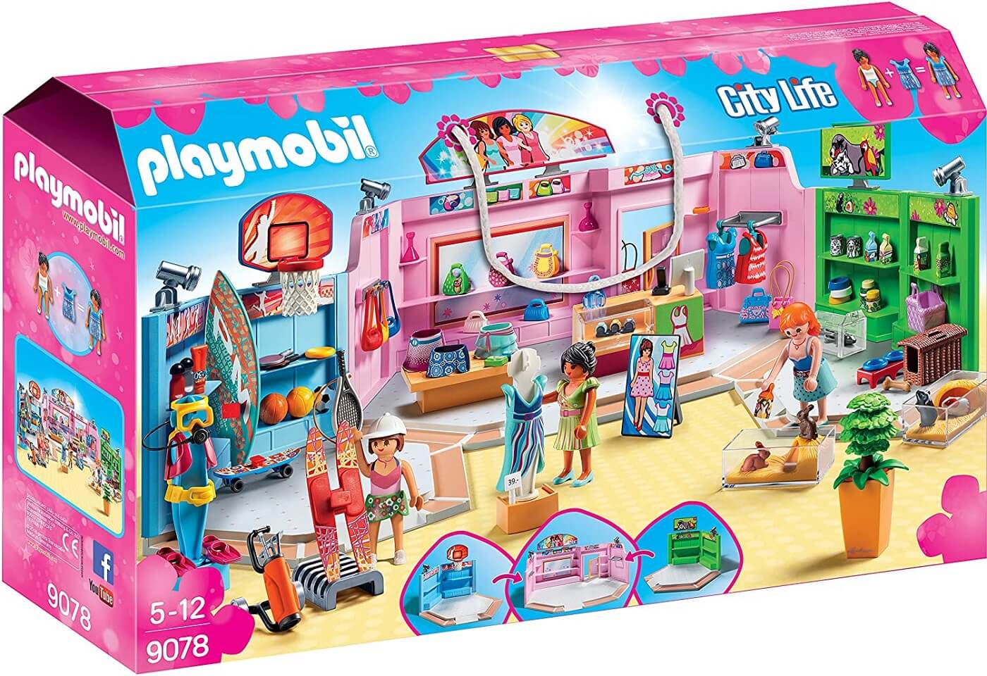  Paseo Comercial con 3 Tiendas ( Playmobil 9078 ) imagen b