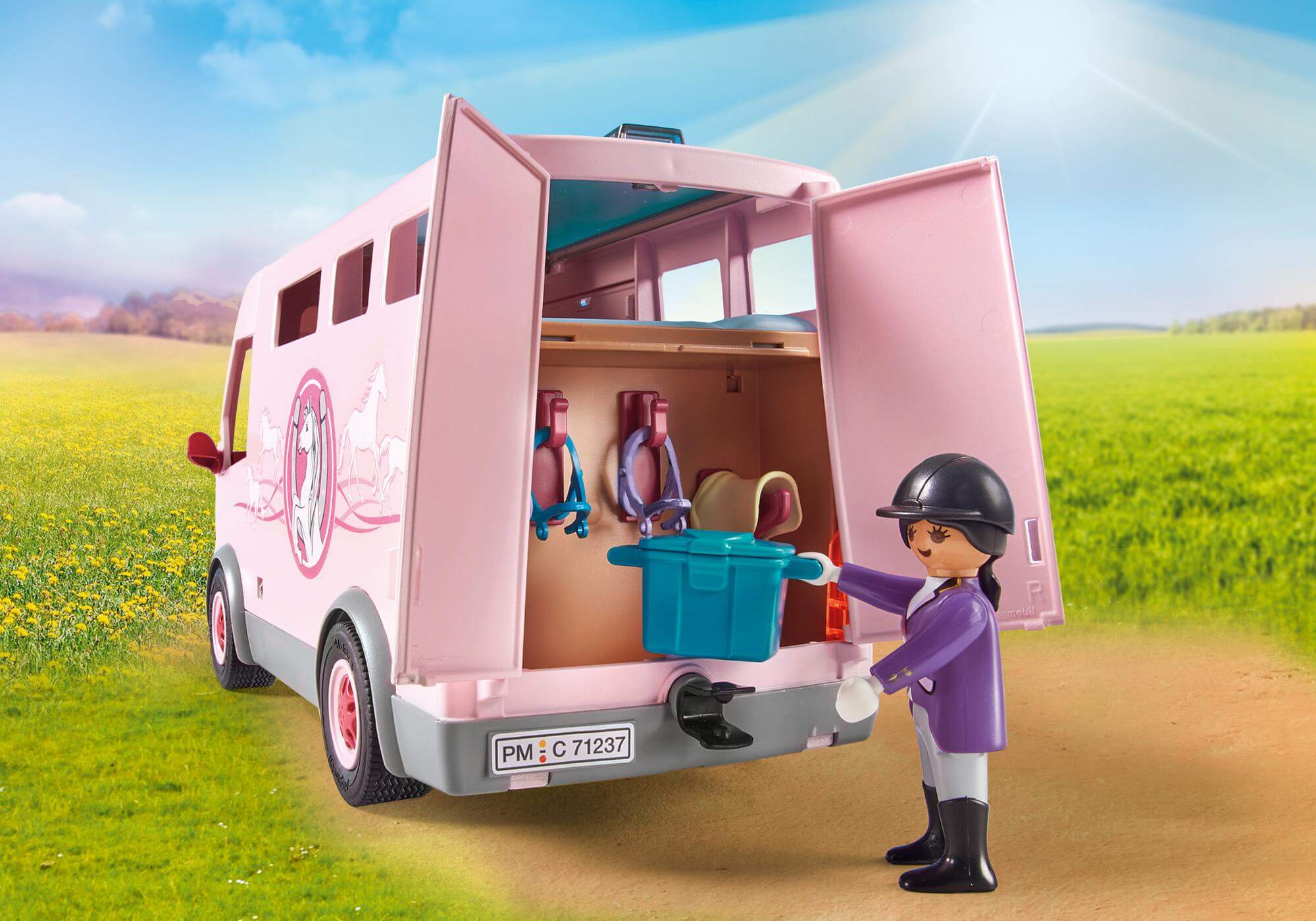 Furgoneta para caballos con entrenadora ( Playmobil 71237 ) imagen b