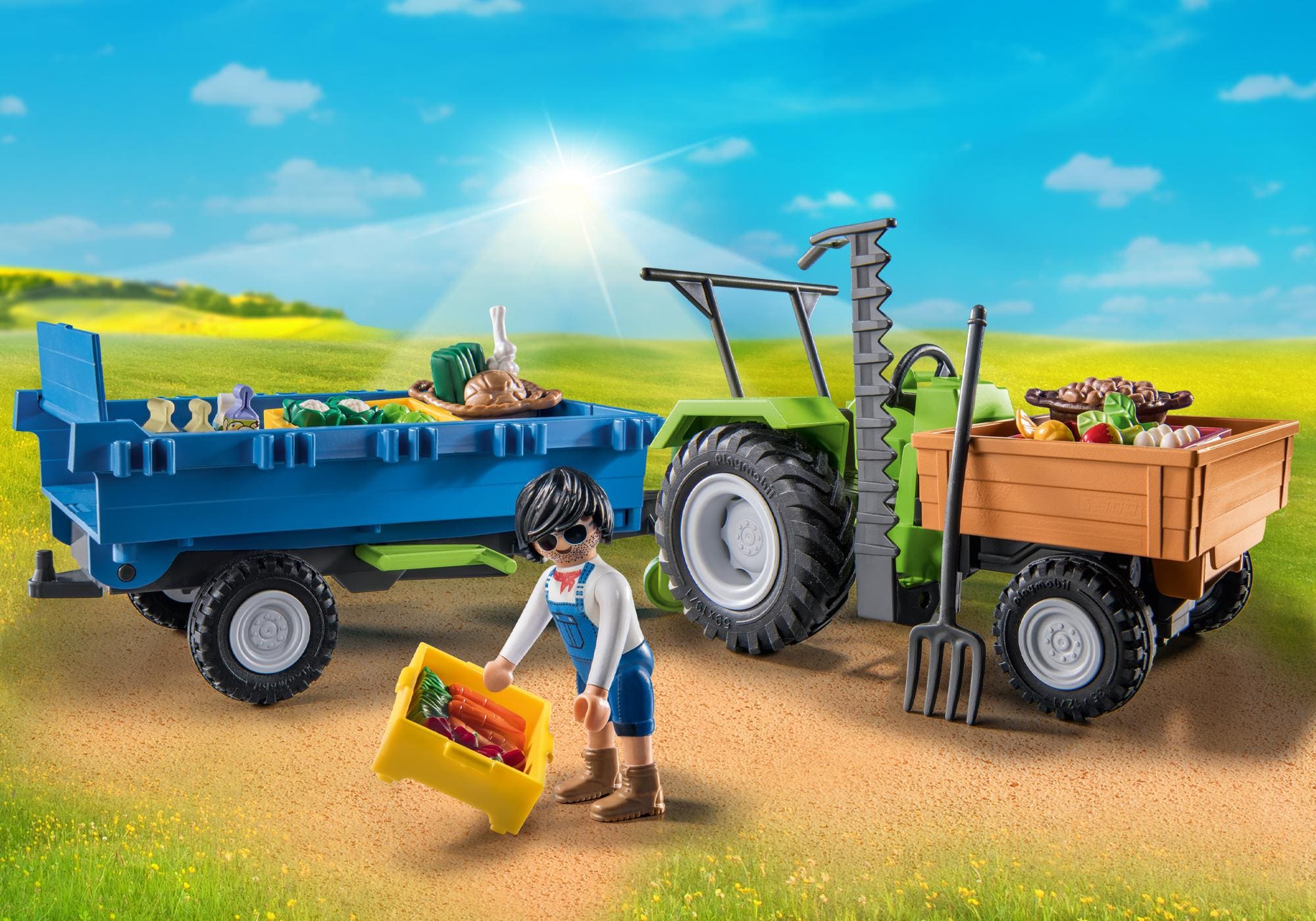 Tractor y remolque ( Playmobil 71249 ) imagen a