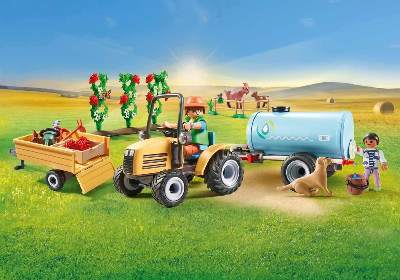 Tractor con Remolque y Cisterna de agua ( Playmobil 71442 ) imagen a