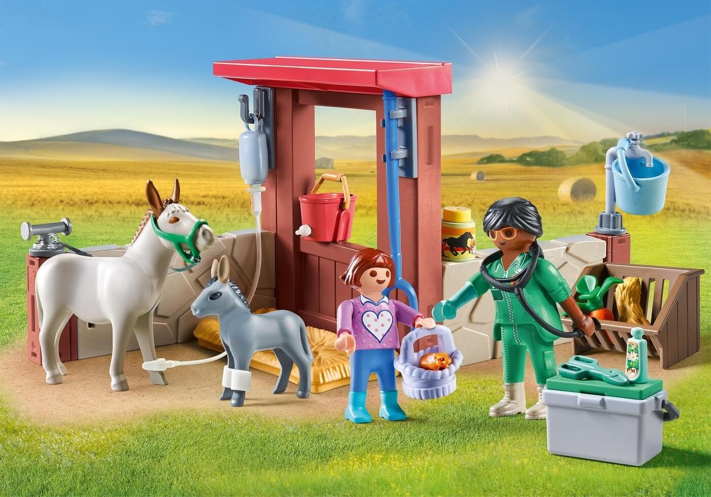 Veterinaria con Burros Starter Pack ( Playmobil 71471 ) imagen a