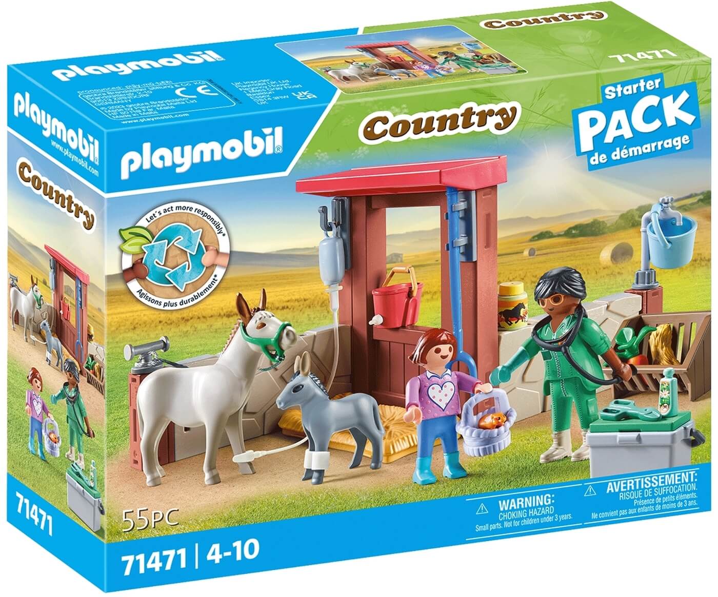 Veterinaria con Burros Starter Pack ( Playmobil 71471 ) imagen e