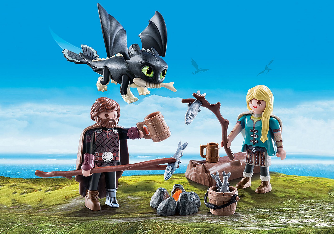 Hipo y Astrid con bebe dragon ( Playmobil 70040 ) imagen a