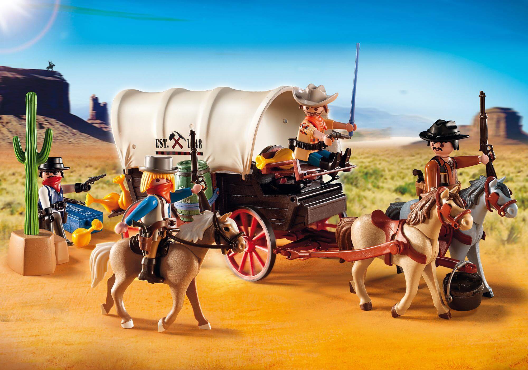 caravana con bandidos de playmobil