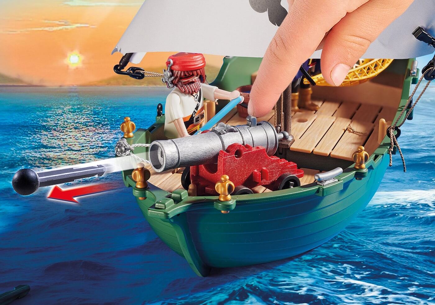 Barco Pirata con motor submarino ( Playmobil 70151 ) imagen a