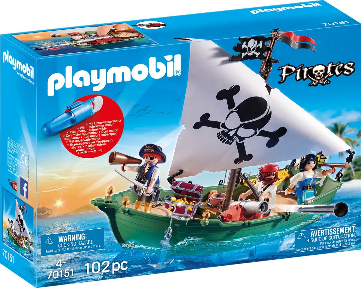 Barco Pirata con motor submarino ( Playmobil 70151 ) imagen d
