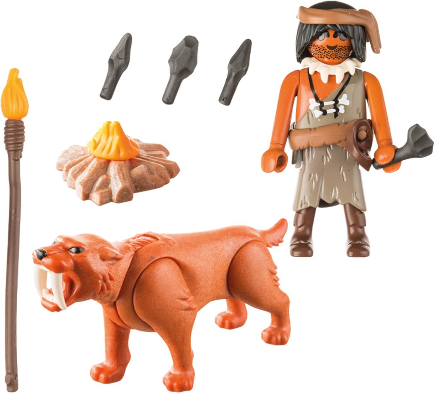 Neandertal con Tigre Dientes de Sable ( Playmobil 9442 ) imagen a