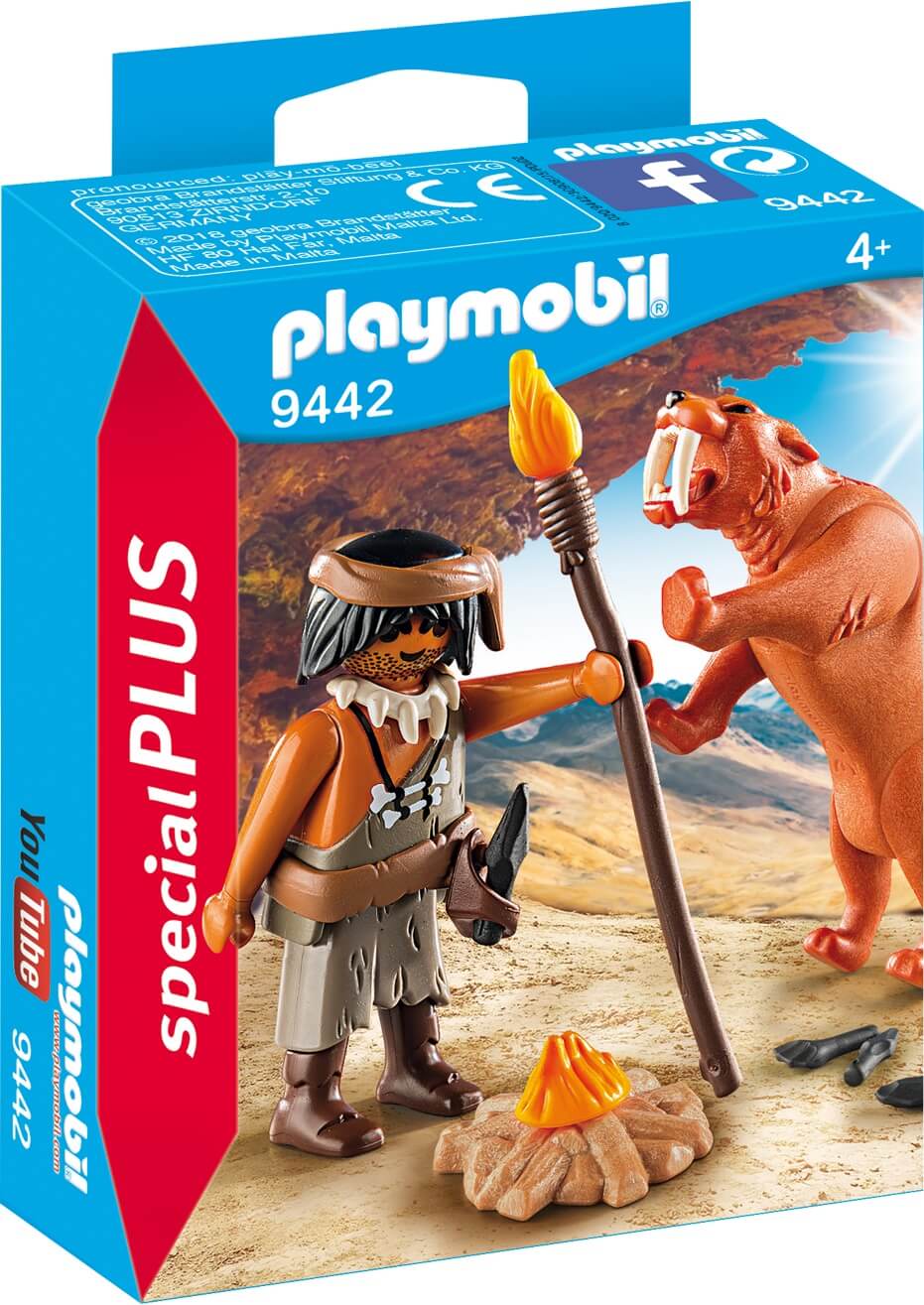 Neandertal con Tigre Dientes de Sable ( Playmobil 9442 ) imagen b