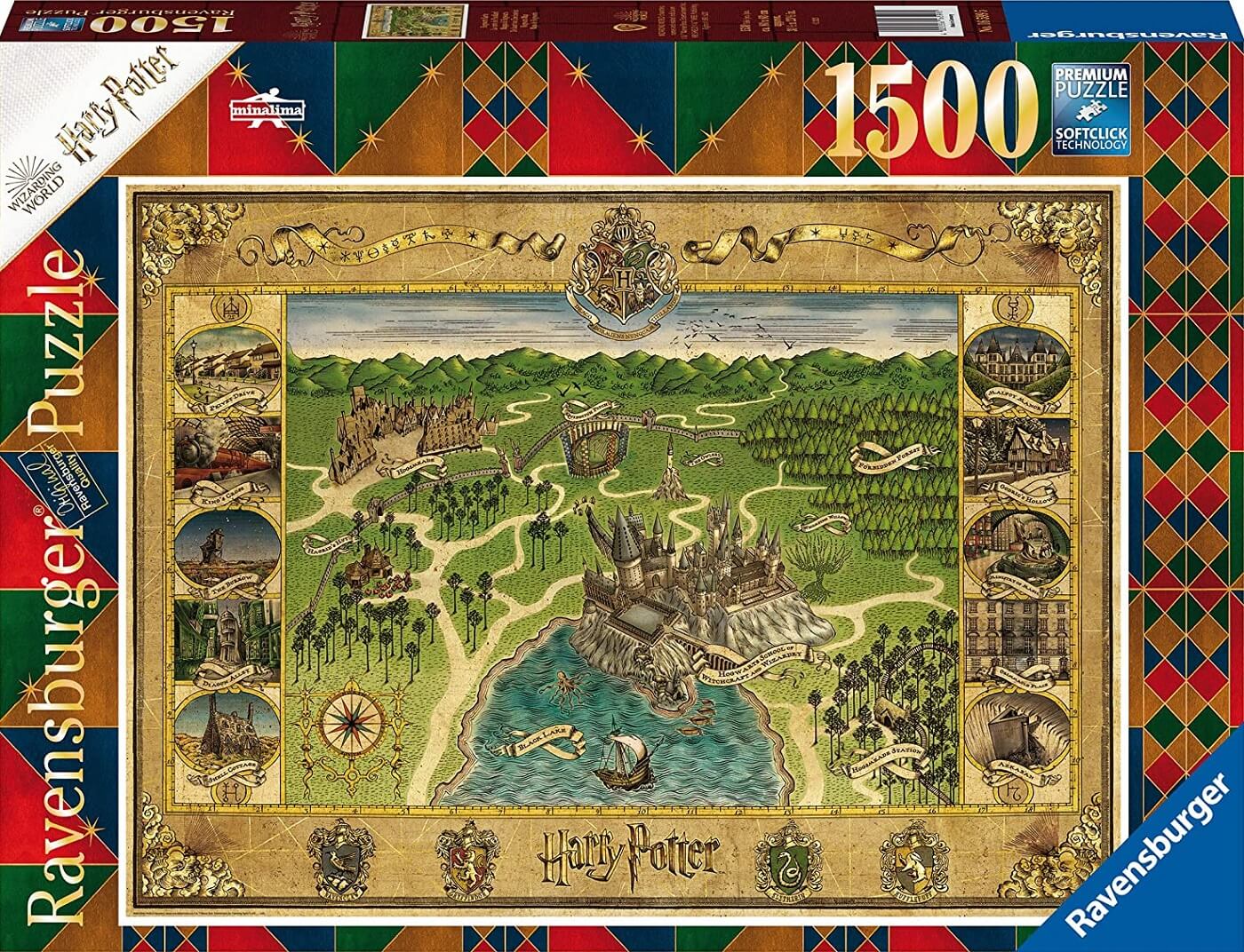 1500 Harry Potter Mapa de Hogwarts