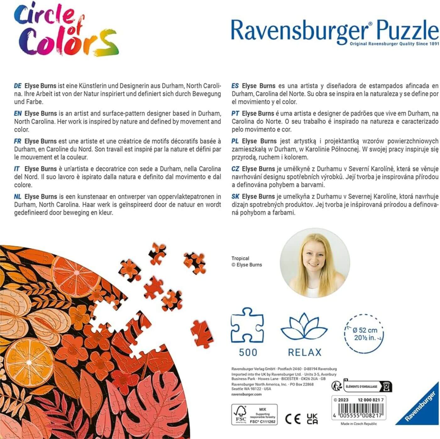 500 Tropical Circle of Colors Circular ( Ravensburger 12000821 ) imagen b